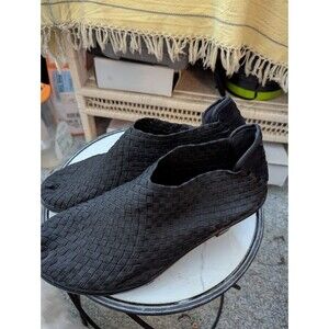 Bernie Mev Black Slip on  Woven heeled Booties sz 9 US 40 EUR